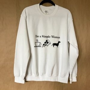 Glidan Tops - ❤️Coffee Pizza Dachshund Simple Woman Pullover 255 Glidan Tops - ❤️Coffee Pizza Dachshund Simple Woman Pullover 255